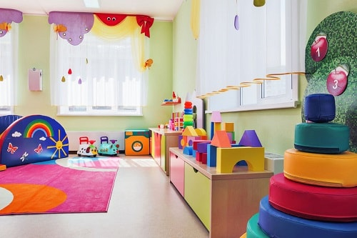 Colourful play room at Little Caterpillars